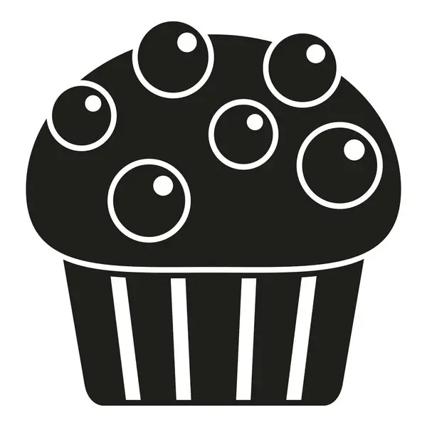 Cupcake Symbol Einfacher Vektor Kuchenessen Süße Speisekarte — Stockvektor
