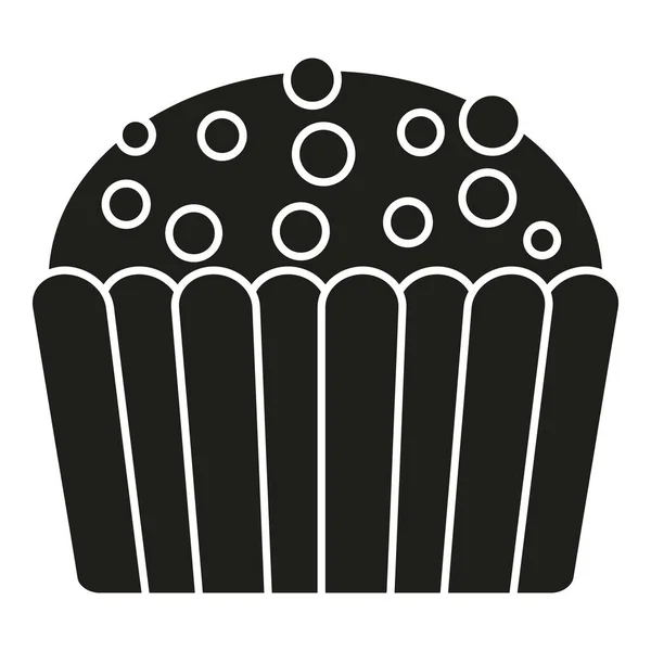 Jednoduchý Vektor Ikony Chlebového Muffinu Jídlo Dort Sladký Čip — Stockový vektor