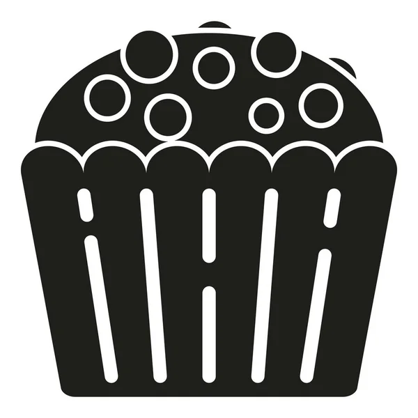 Cute Muffin Icon Simple Vector Cake Food Sweet Menu — Stock Vector
