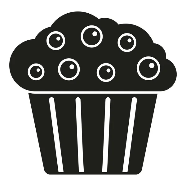 Ícone Muffin Doce Vetor Simples Bolo Chocolate Pastelaria Alimentar — Vetor de Stock