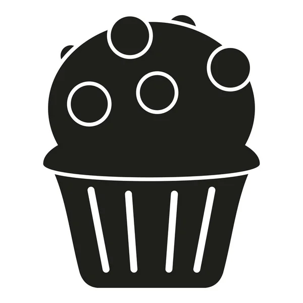 Svěží Muffin Ikona Jednoduchý Vektor Chléb Sladký Čip — Stockový vektor