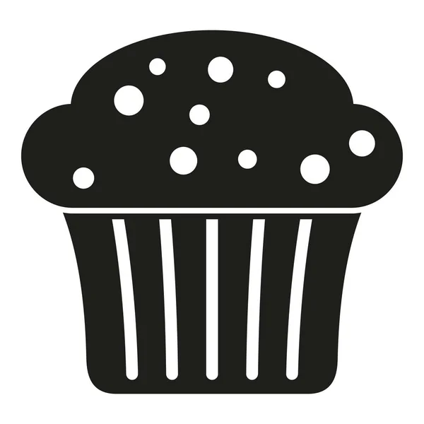 Chip Muffin Symbol Einfacher Vektor Kuchenessen Süß Frisch — Stockvektor
