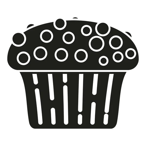 Icona Muffin Grano Semplice Vettore Torta Alimentare Dolce Panetteria — Vettoriale Stock