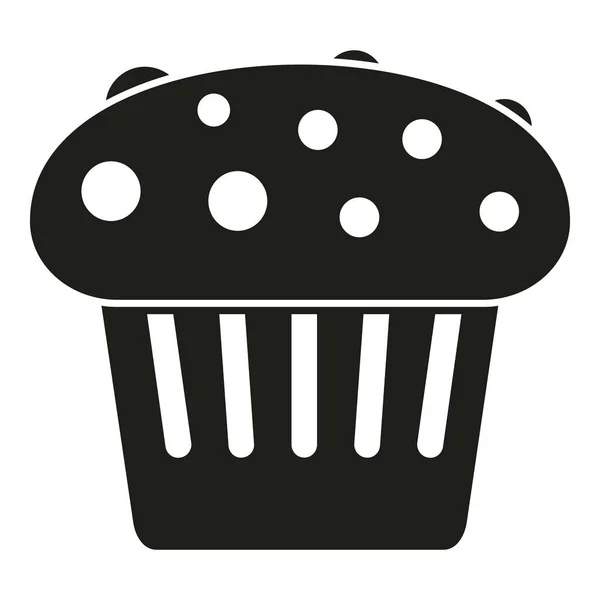 Dessert Muffin Symbol Einfachen Vektor Kuchenessen Gebäck Süß — Stockvektor