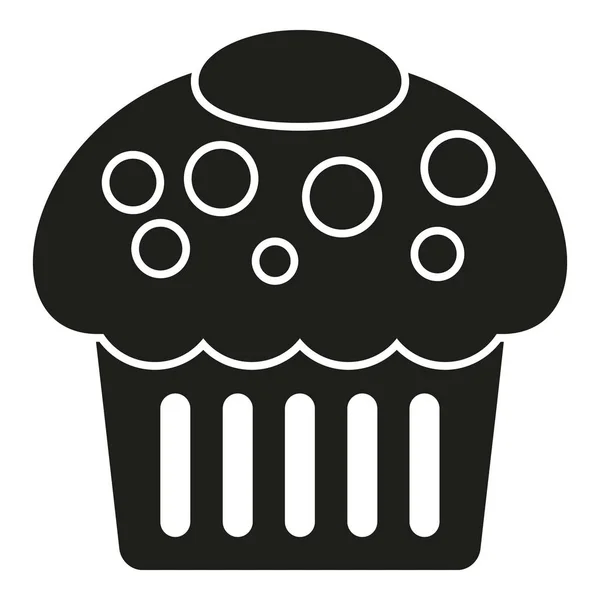 Menü Muffin Symbol Einfacher Vektor Kuchenessen Süße Bäckerei — Stockvektor
