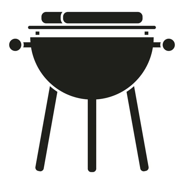 Bbq图标简单向量 肉烤架 豆类食品 — 图库矢量图片