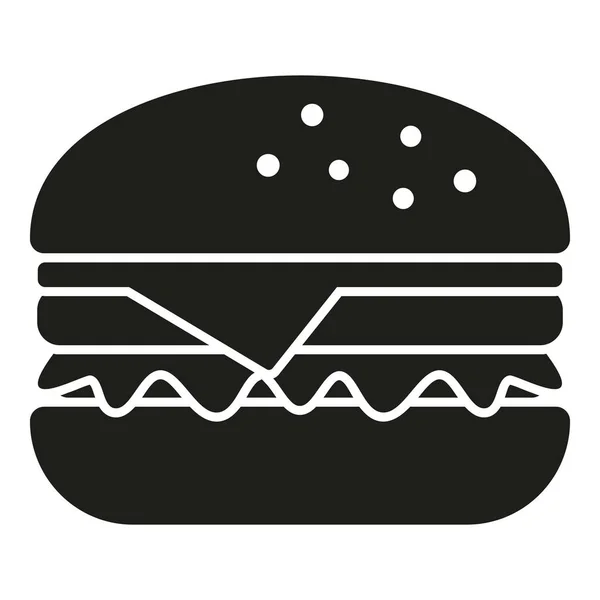 Burger Icône Nourriture Vecteur Simple Steak Bbq Cuire Rôti — Image vectorielle