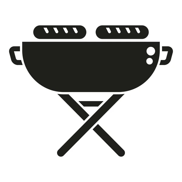 Bbq Konumu Simgesi Basit Vektör Pişirme Ateş Yemeği — Stok Vektör