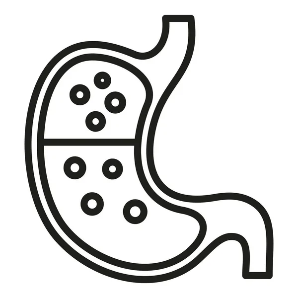 Ikona Układu Odpornościowego Żołądka Zarysowuje Wektor Osłona Wirusa Ciało Ludzkie — Wektor stockowy
