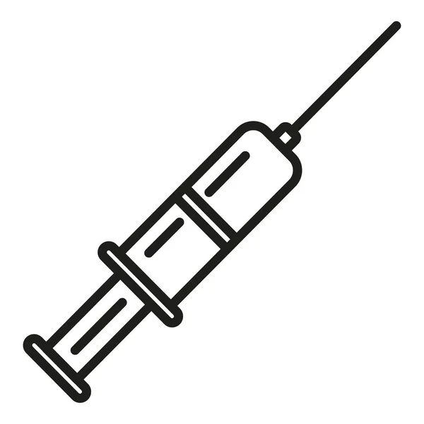 Aşı Enjeksiyon Ikonu Ana Hatları Vektörü Bağışıklık Sistemi Savunma Organı — Stok Vektör