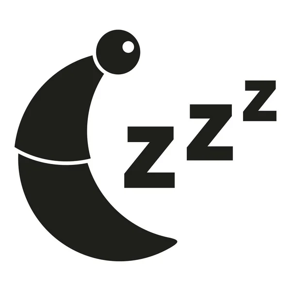 沉睡的月亮图标简单的矢量 睡眠问题 紧张的夜晚 — 图库矢量图片