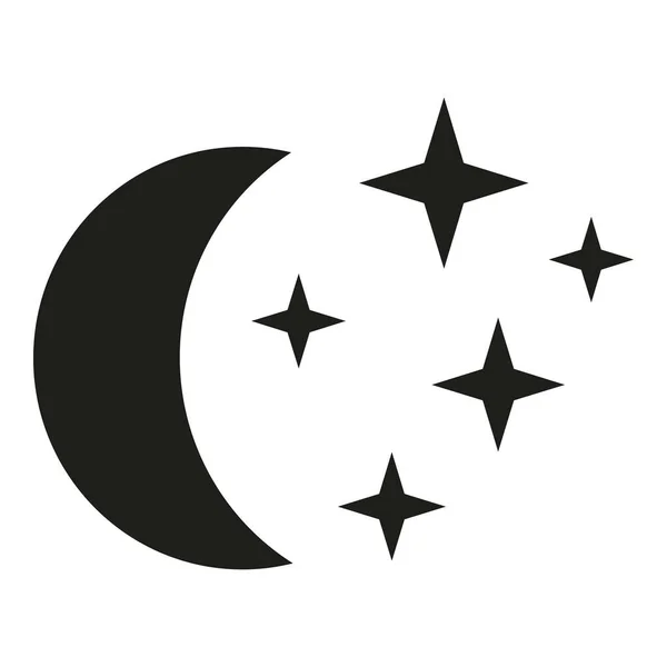 夜晚月亮图标简单的矢量 睡眠问题 有压力的人 — 图库矢量图片