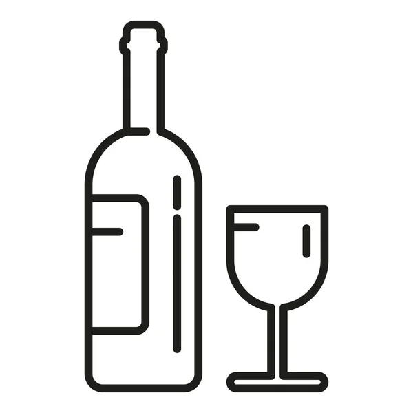Insomnio Beber Vino Icono Contorno Vector Problema Sueño Estrés Persona — Archivo Imágenes Vectoriales