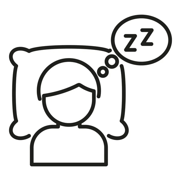 Ikon Tidur Malam Garis Besar Vektor Masalah Insomnia Orang Terbangun - Stok Vektor
