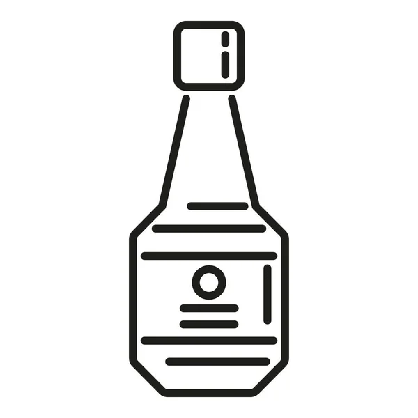 Sojasauce Flasche Symbol Umrissvektor Japan Essen Fischglas — Stockvektor