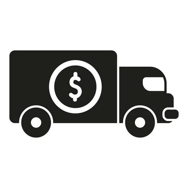 Bank Reserve Truck Pictogram Eenvoudige Vector Geldfinanciering Bedrijfskapitaal — Stockvector