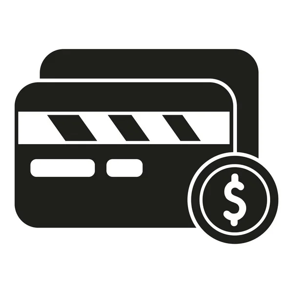 Icône Carte Crédit Argent Vecteur Simple Économie Bancaire Dépôt Monnaie — Image vectorielle