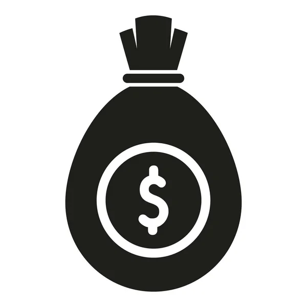 Money Bag Icon Simple Vector Bank Finance Coin Reserve — Stock Vector