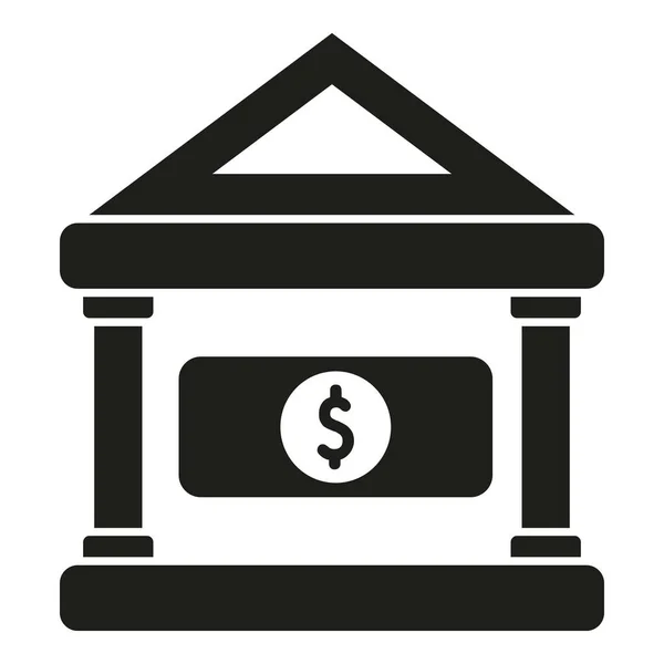 Bank Building Icona Semplice Vettore Finanziamento Monetario Riserva Monetaria — Vettoriale Stock