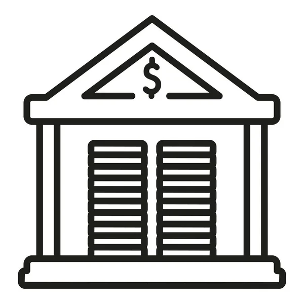 Banca Riserva Icona Schema Vettoriale Finanziamento Monetario Deposito Moneta — Vettoriale Stock