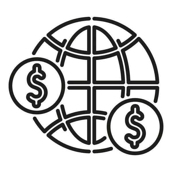 Global Coin Reserve Icon Outline Vector Obchodní Kapitál Penzijní Vklad — Stockový vektor