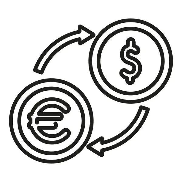 Conversion Vecteur Contour Icône Monétaire Financement Bancaire Dépôt Monnaie — Image vectorielle