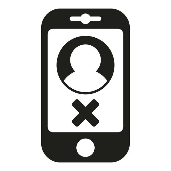 Smartphone Benutzer Schwarze Liste Symbol Einfachen Vektor Geschäftliche Mails Dateninternet — Stockvektor