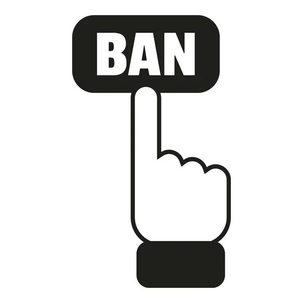 Ban Clic Icône Vecteur Simple Utilisateur Email Cyber Poubelle — Image vectorielle