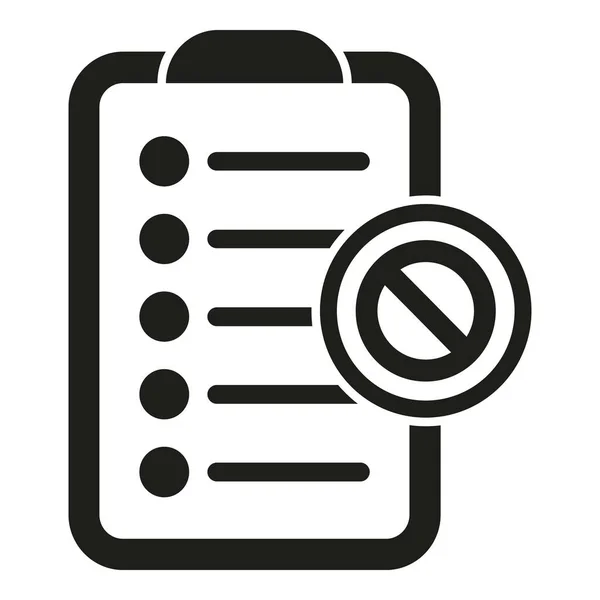 Icono Lista Prohibición Vector Simple Usuario Negocios Datos Digitales — Archivo Imágenes Vectoriales