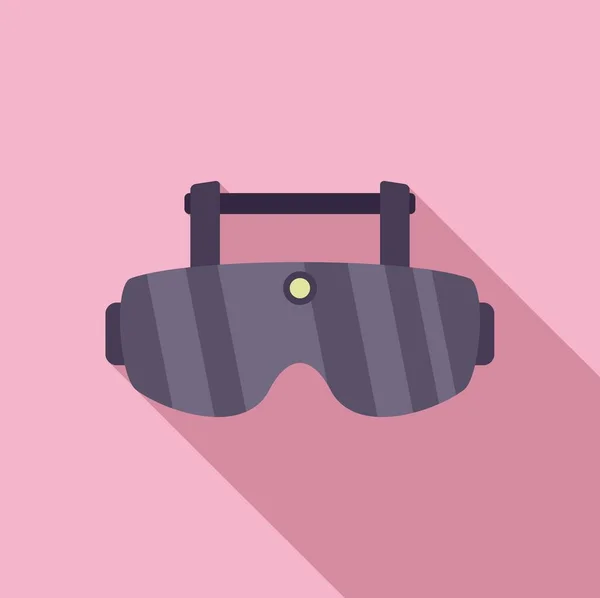 Futuristic Glasses Icon Flat Vector Virtual Reality Video Digital — Stock Vector