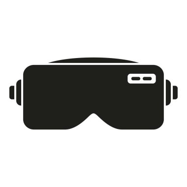 Siber kulaklık simgesi basit bir vektör. Dijital cihaz. Oyuncu benzetimi