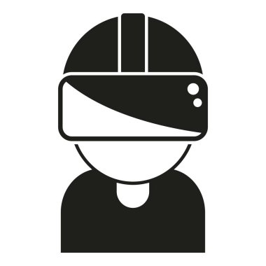 Gelecekteki kulaklık simgesi basit vektör. VR gözlükleri. Siber başlık