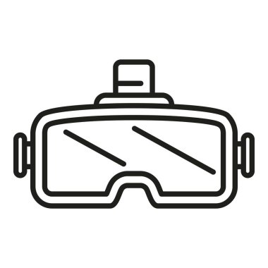 Sanal gözlük ikonu ana hat vektörü. Oyun maskesi. Vr kulaklık