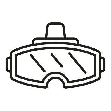 Sanal gerçeklik kulaklığı simgesi ana hat vektörü. Oyun maskesi. Video başı