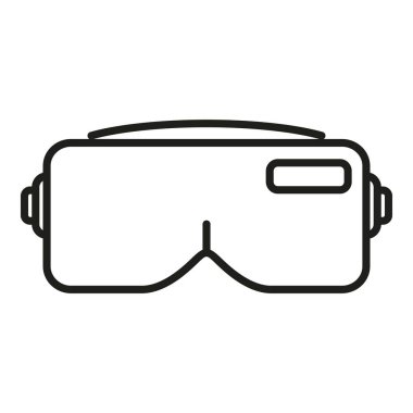 Oyuncu kulaklığı simgesi ana hat vektörü. Oyun maskesi. Dijital başlık