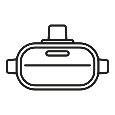 Güçlü VR gözlük ikonu ana hatları vektörü. Vr kulaklık. Dijital video başı