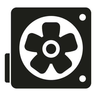 Fan buzdolabı tamir ikonu basit bir vektör. Ev ödevi. Soğutucu onarımı