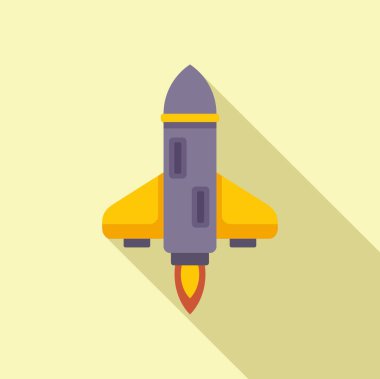 Gökyüzü yükseltici simgesi düz vektör. Roket alanı. Gemiyi başlat