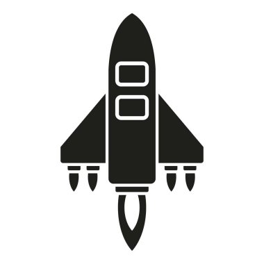 Gökyüzü yükseltici simgesi basit vektör. Roket alanı. Gemiyi başlat