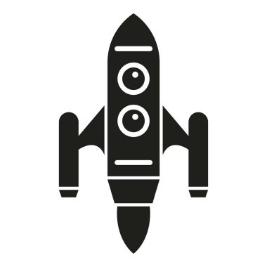 Roket uzay simgesi basit vektör. Yangın başladı. Gelecekteki sigara.