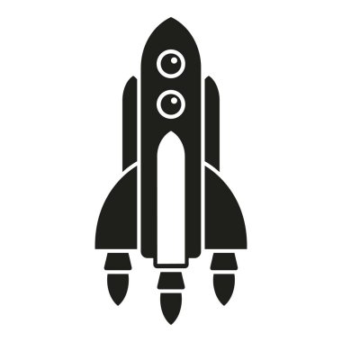 Başarısız uzay roketi ikonu basit vektörü. Ateş hızı. Gökyüzü dumanı