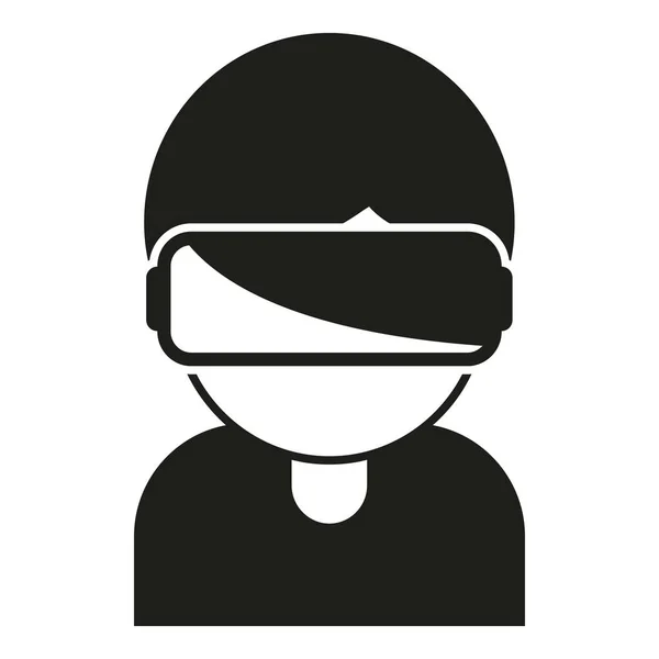 Kid Headset Icoon Eenvoudige Vector Virtuele Realiteit Bril Digitale Video — Stockvector