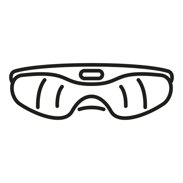 Ícone Headset Cibernético Vetor Esboço Dispositivo Digital Simulação Gamer — Vetor de Stock