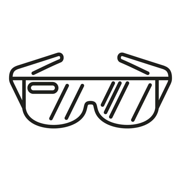 Gafas Digitales Icono Contorno Vector Realidad Metaverso Futurista — Vector de stock