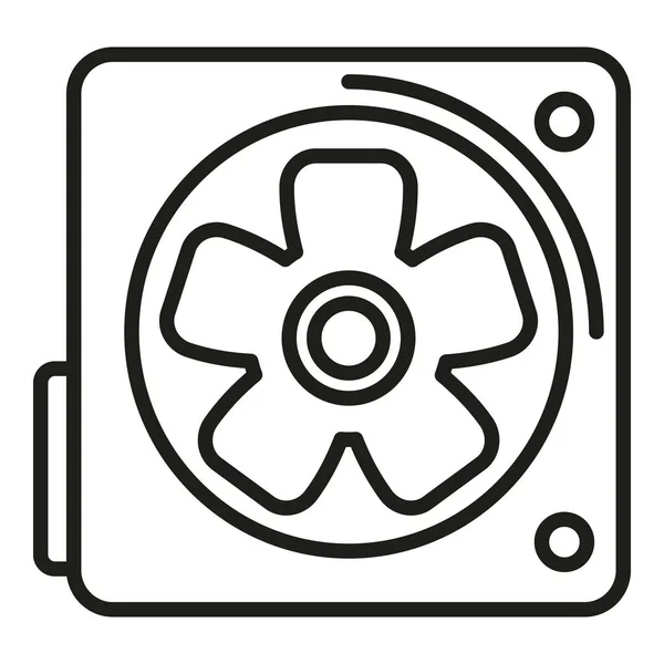 Ventilador Refrigerador Icono Reparación Contorno Vector Trabajo Domicilio Fijación Del — Archivo Imágenes Vectoriales