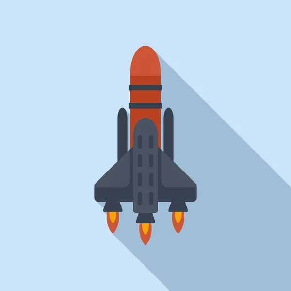 Ikona Vypuštění Kosmických Lodí Plochý Vektor Vesmírná Raketa Spustit Palbu — Stockový vektor
