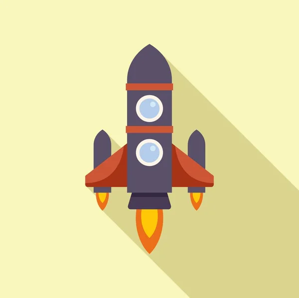 Start Spaceship Icon Flat Vector Space Launch Ship Project — Stock Vector