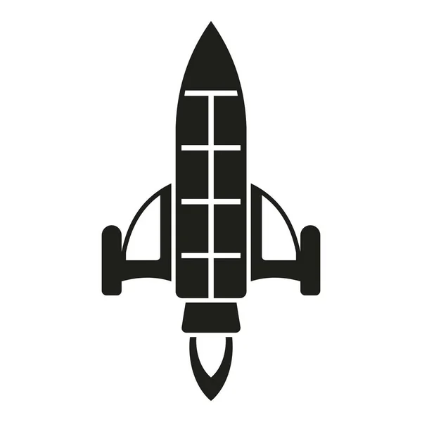 Iniciar Cohete Espacio Icono Vector Simple Lanzamiento Fuego Arranque Humo — Vector de stock