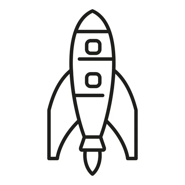 Вектор Контура Значка Космического Корабля Запуск Ракеты Стартовый Корабль — стоковый вектор