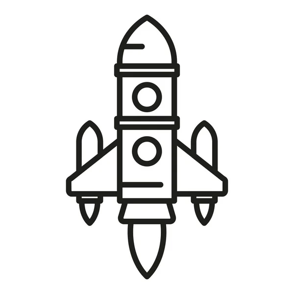 Booster Rocket Icon Outline Vector Space Ship Sky Future — Stock Vector